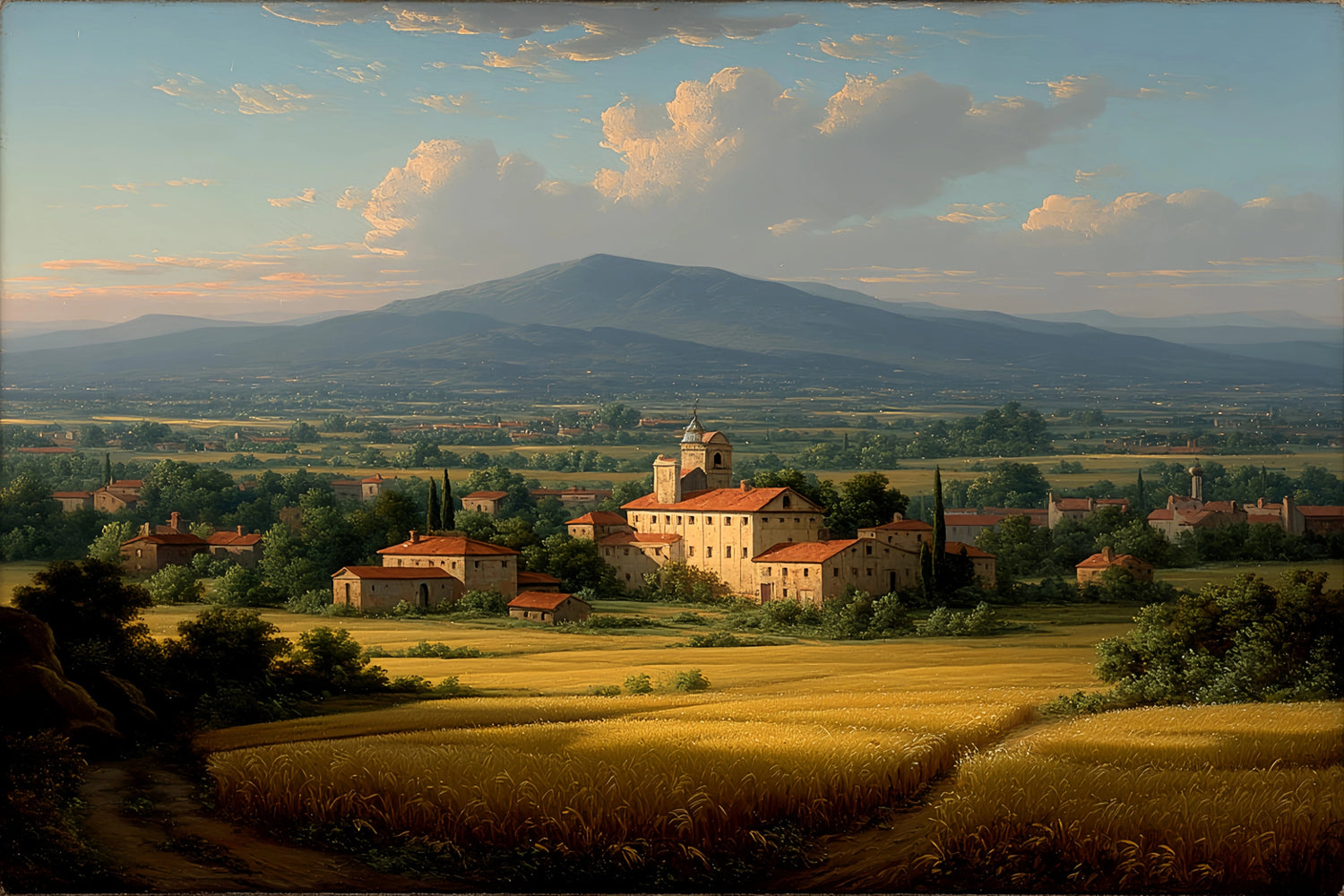 Tuscan Countryside Original Oil Painting For Sale | Landscape - Oil Painting Haven