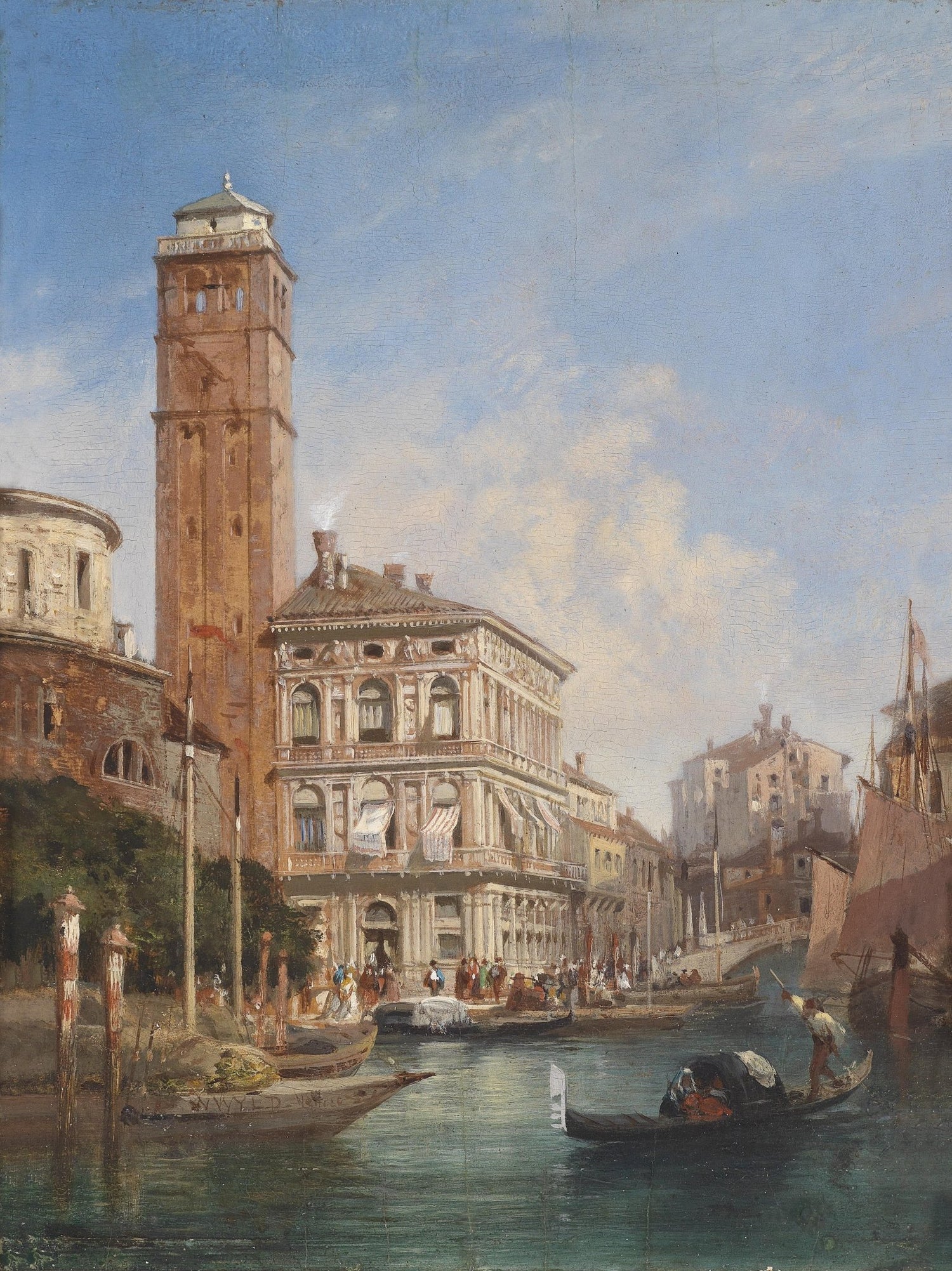 Venetian Canal, Gondolas, Historic Buildings – Landscape Oil Painting - Oil Painting Haven