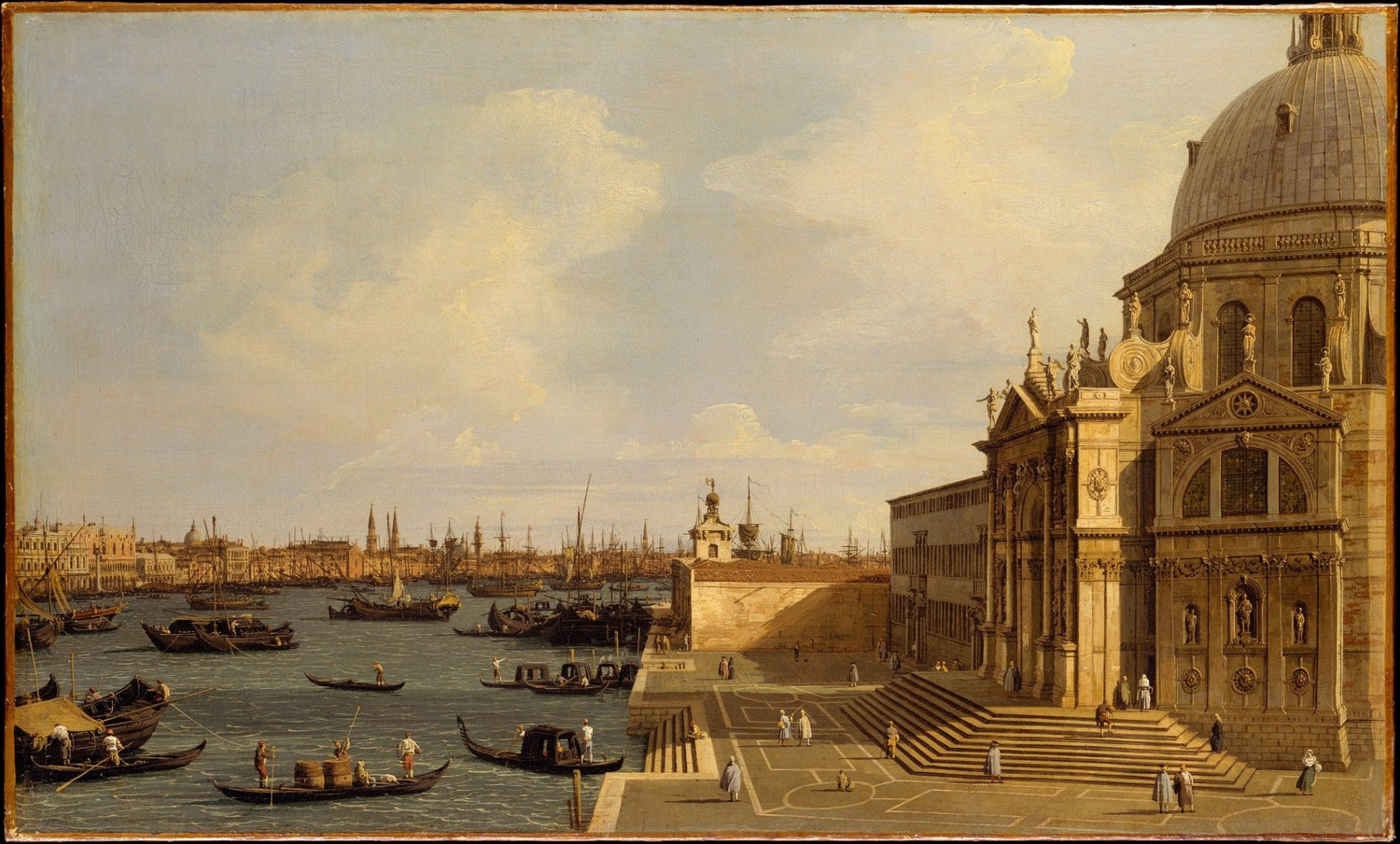 Hand painted oil on canvas landscape oil painting of Venice canal with boats and Santa Maria Della Salute, textured. - Add Frame, Boat, Canal, Canvas, Hand Painted, Landscape, Made To Order, Oil Painting, Venice