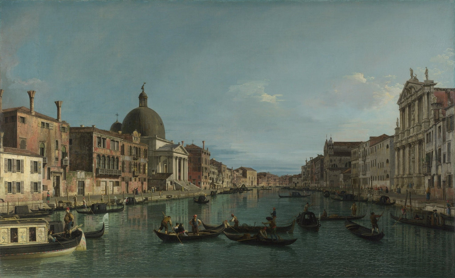 Hand painted oil on canvas landscape oil painting of Venice Grand Canal with textured brushwork, boats, and historic. - Add Frame, Architecture, Boat, Canal, Canvas, Hand Painted, Landscape, Made To Order, Oil Painting, Venice