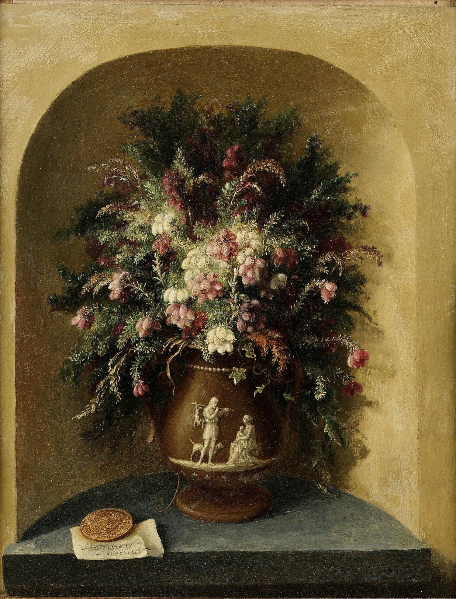 Vintage Floral Arrangement in Classic Vase – Floral Oil Painting - Oil Painting Haven