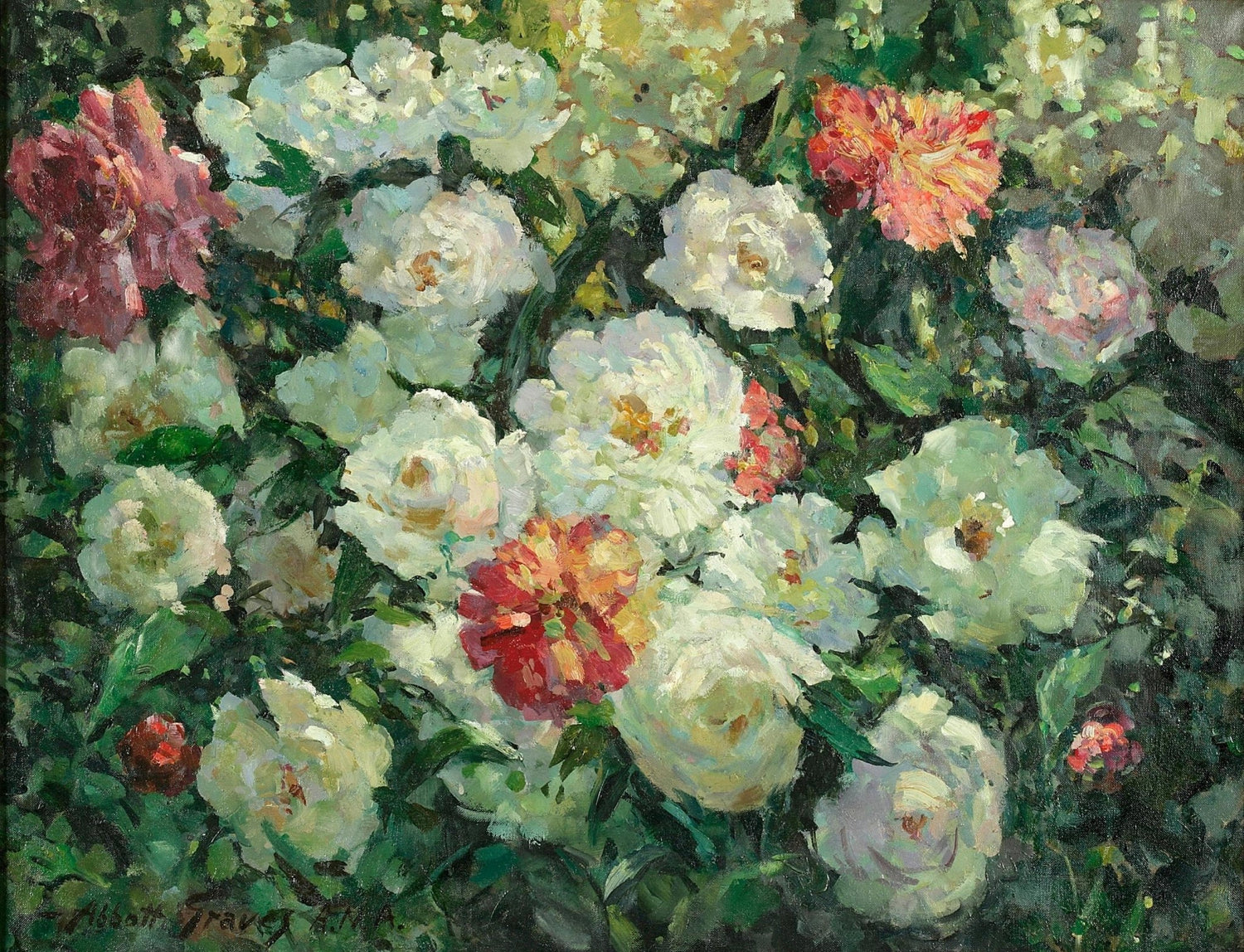 White and Pink Peony Garden Bouquet – Floral Oil Painting - Oil Painting Haven