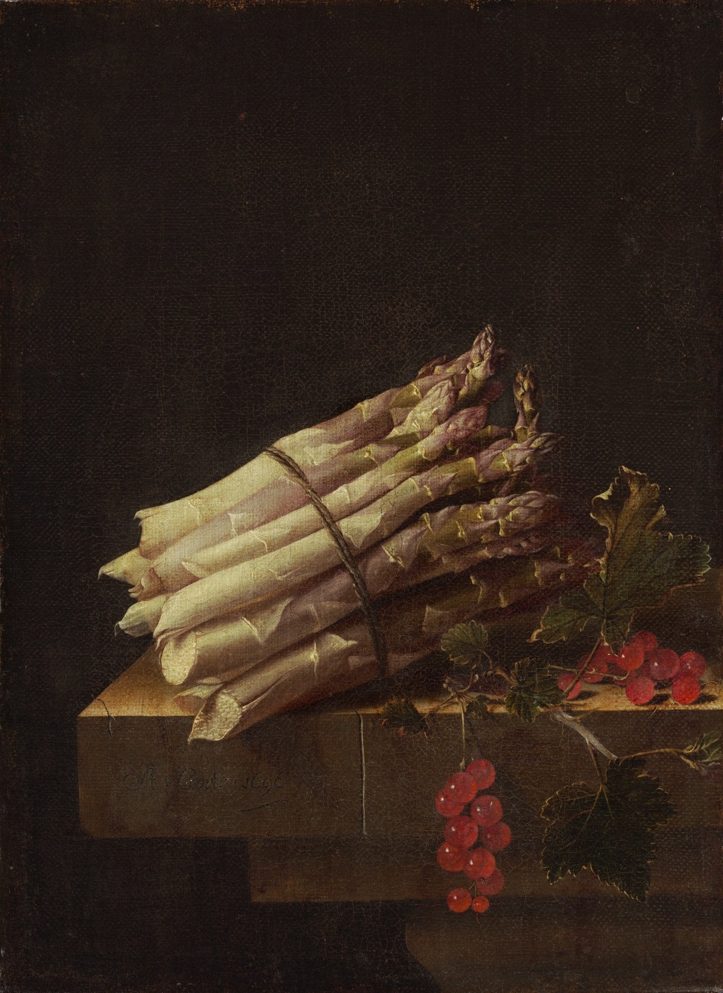 White Asparagus with Red Currants - Still Life Oil Painting - Oil Painting Haven