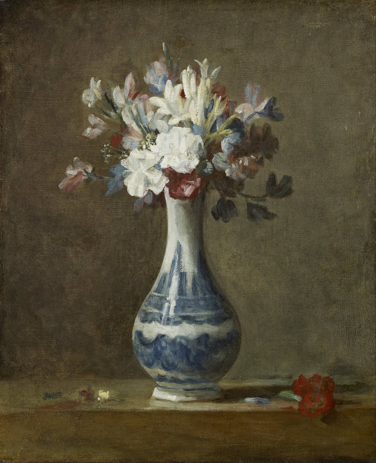 Wildflowers in Blue and White Vase– Floral Oil Painting - Oil Painting Haven