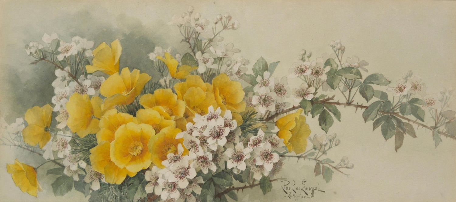 Yellow Wildflowers and White Blossoms – Floral Oil Painting - Oil Painting Haven