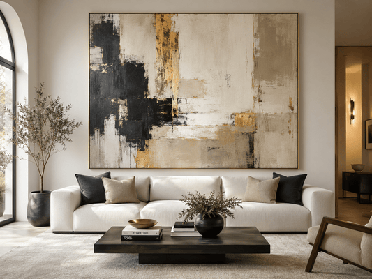 Large Abstract Wall Art Ideas for Modern Living Rooms - Oil Painting Haven