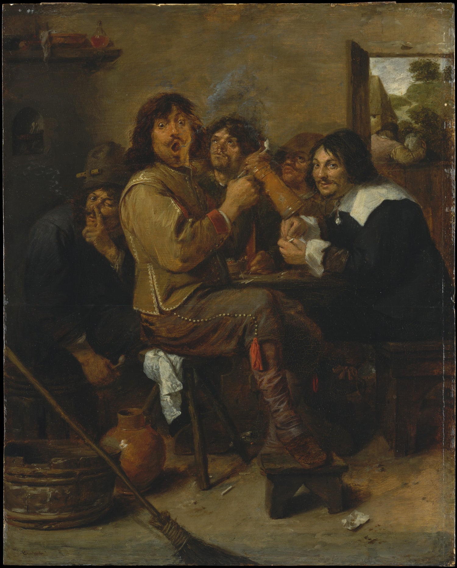 0017Adriaen Brouwer--The Smokers0017 - Oil Painting Haven