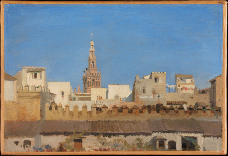 0021Adrien Dauzats--The Giralda, Seville0021 - Oil Painting Haven Oil Painting Haven