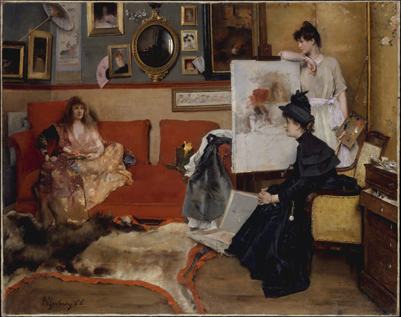 0069Alfred Stevens--In the Studio0069 - Oil Painting Haven Oil Painting Haven