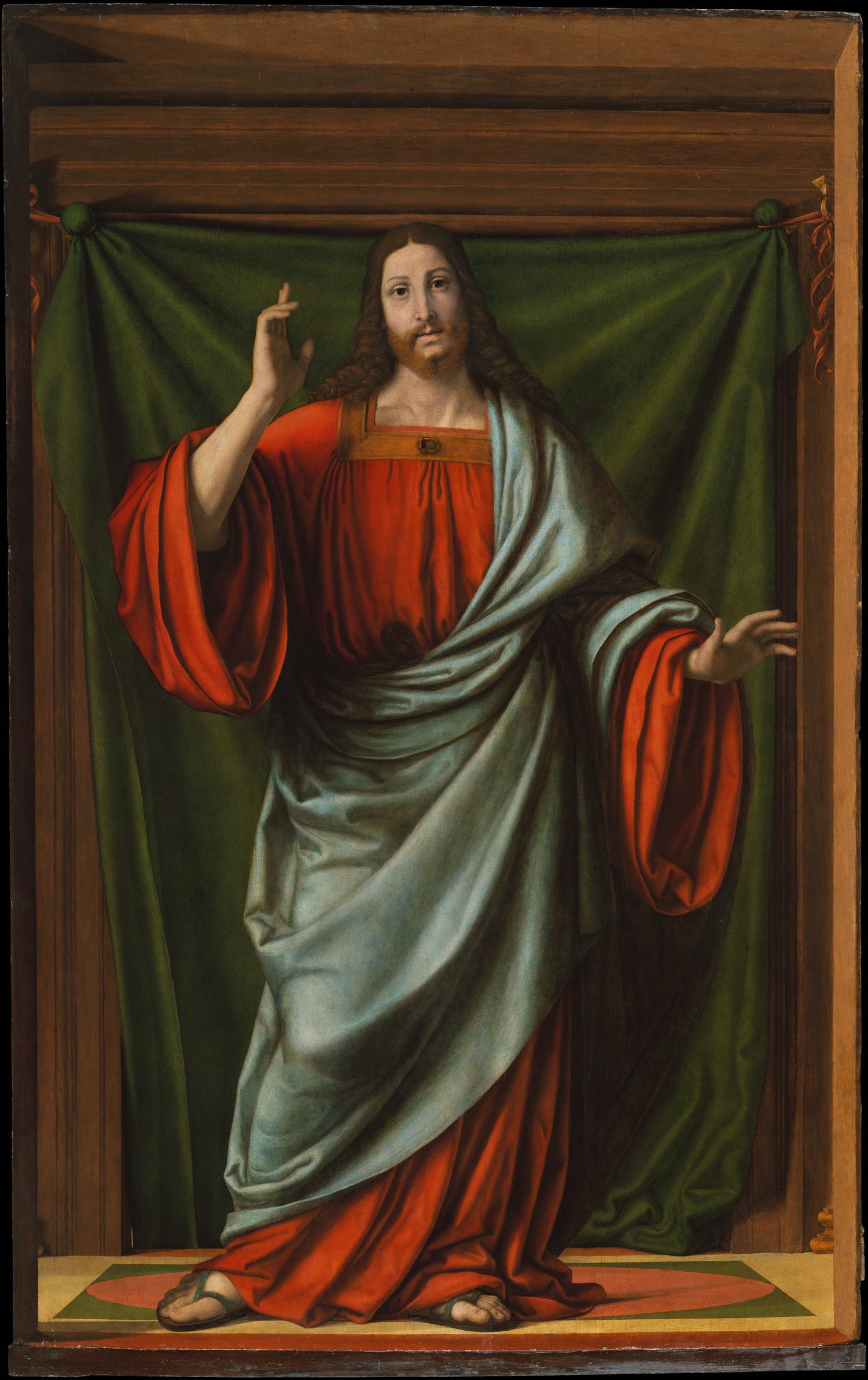 0097Andrea Solario--Christ Blessing0097 - Oil Painting Haven