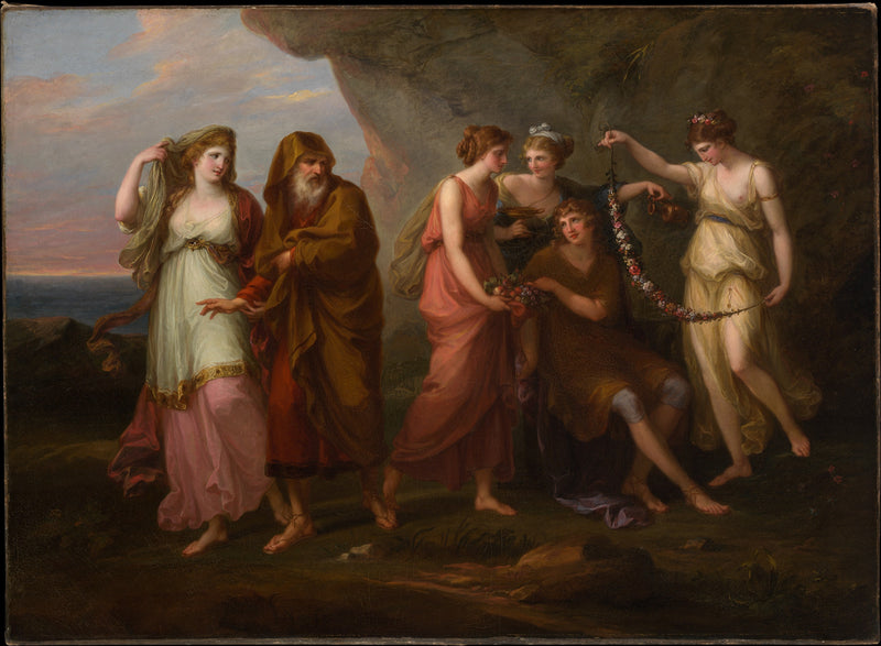 0101Angelica Kauffmann--Telemachus and the Nymphs of Calypso0101 - Oil Painting Haven Oil Painting Haven