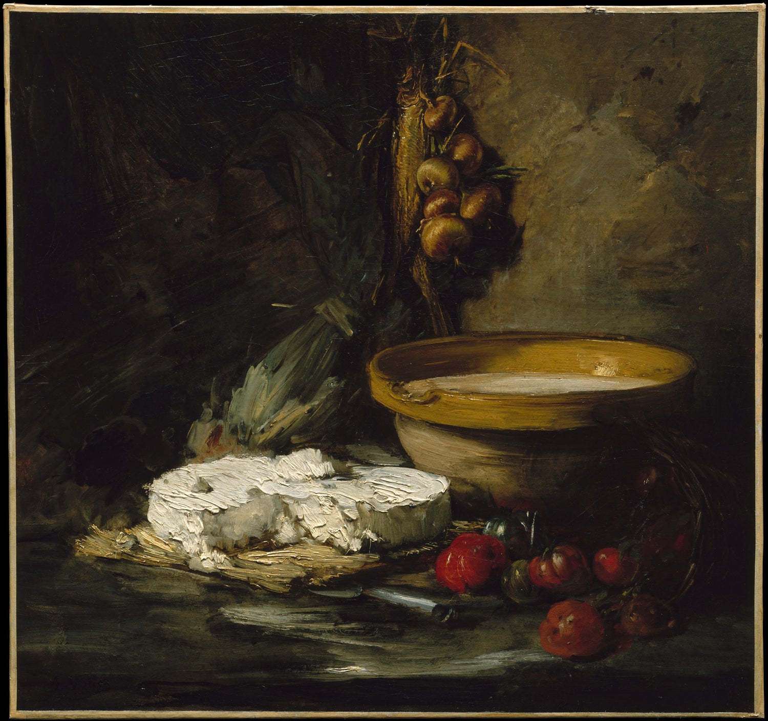 0124Antoine Vollon--Still Life with Cheese0124 - Oil Painting Haven