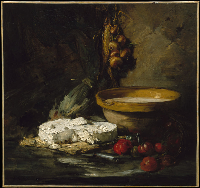 0124Antoine Vollon--Still Life with Cheese0124 - Oil Painting Haven Oil Painting Haven