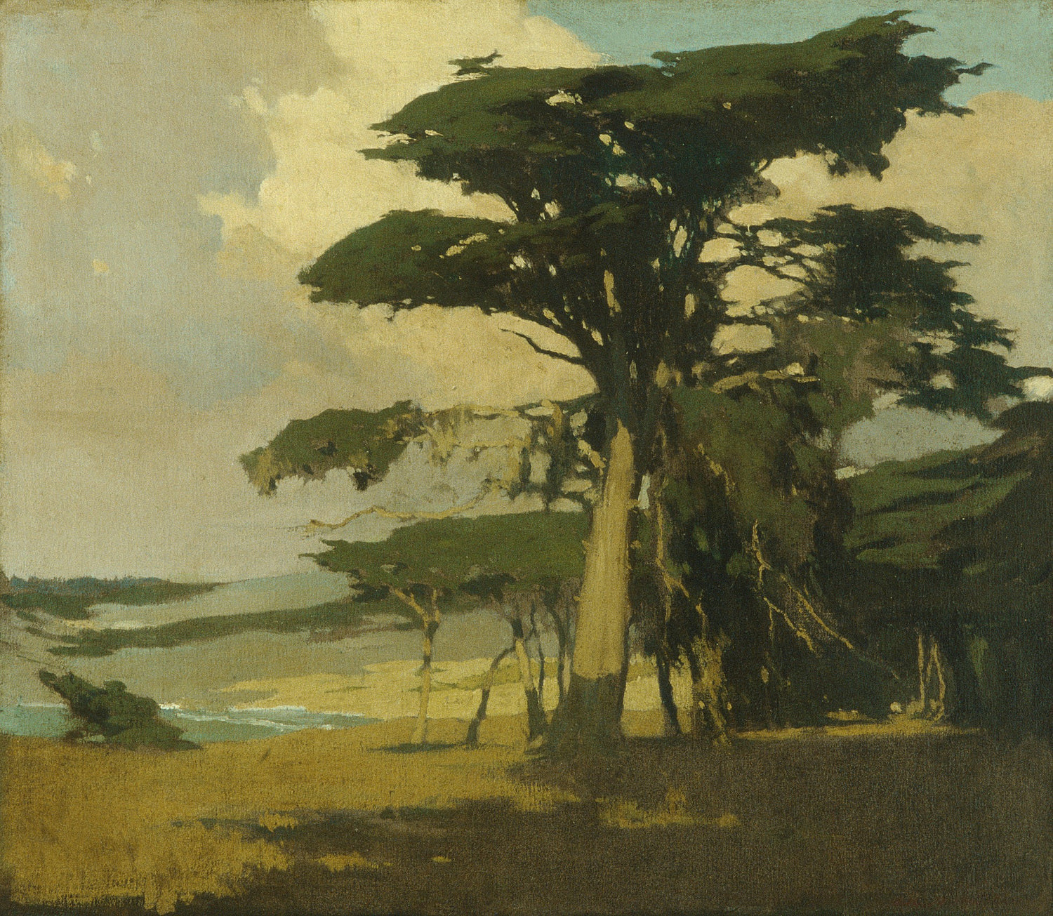 0146Arthur Frank Mathews--Afternoon among the Cypress0146 - Oil Painting Haven