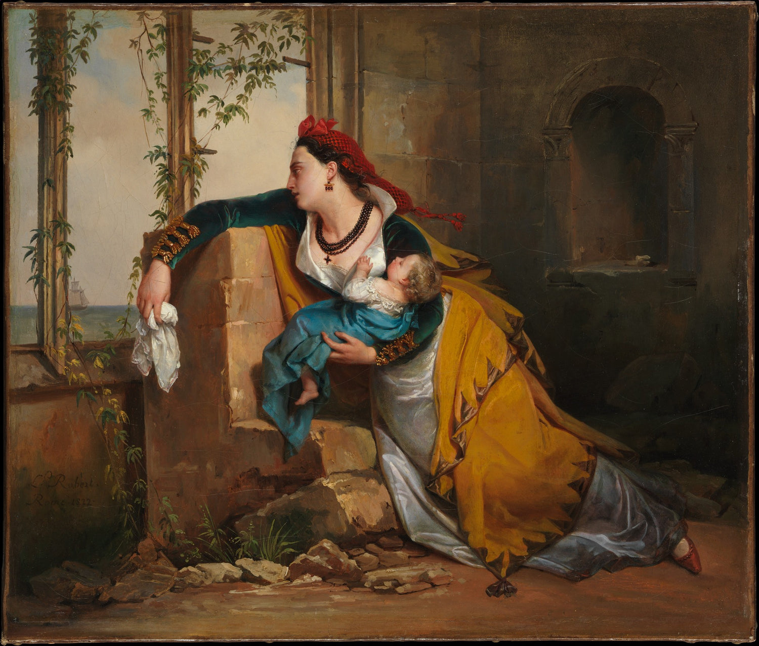 0182Attributed to Jean-Augustin Franquelin--The Mariner's Wife0182 - Oil Painting Haven