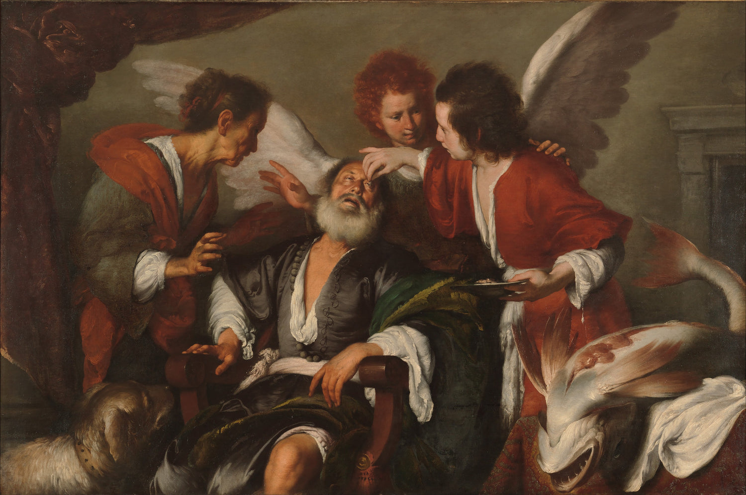 0280Bernardo Strozzi--Tobias Curing His Father's Blindness0280 - Oil Painting Haven