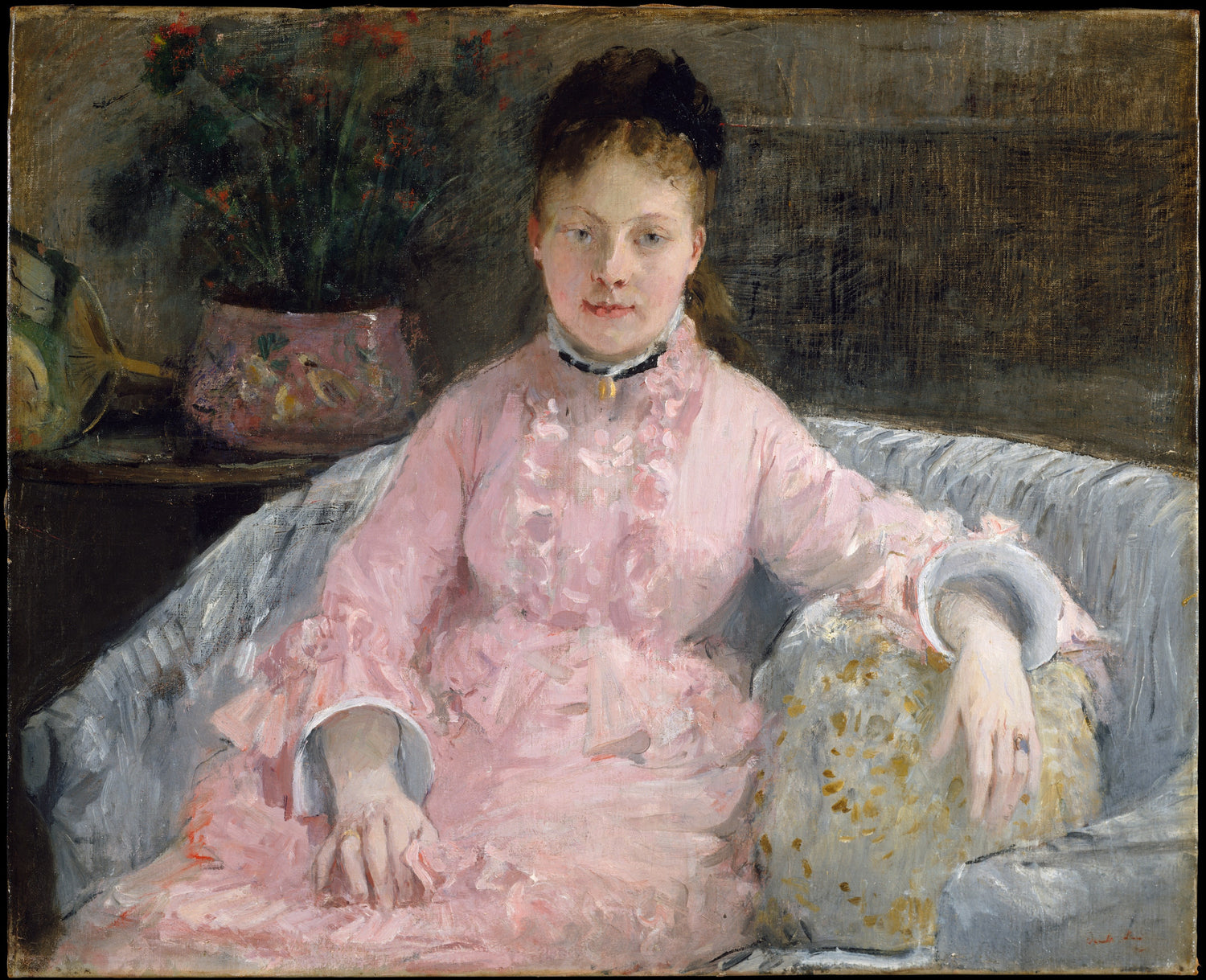 0282Berthe Morisot--The Pink Dress0282 - Oil Painting Haven