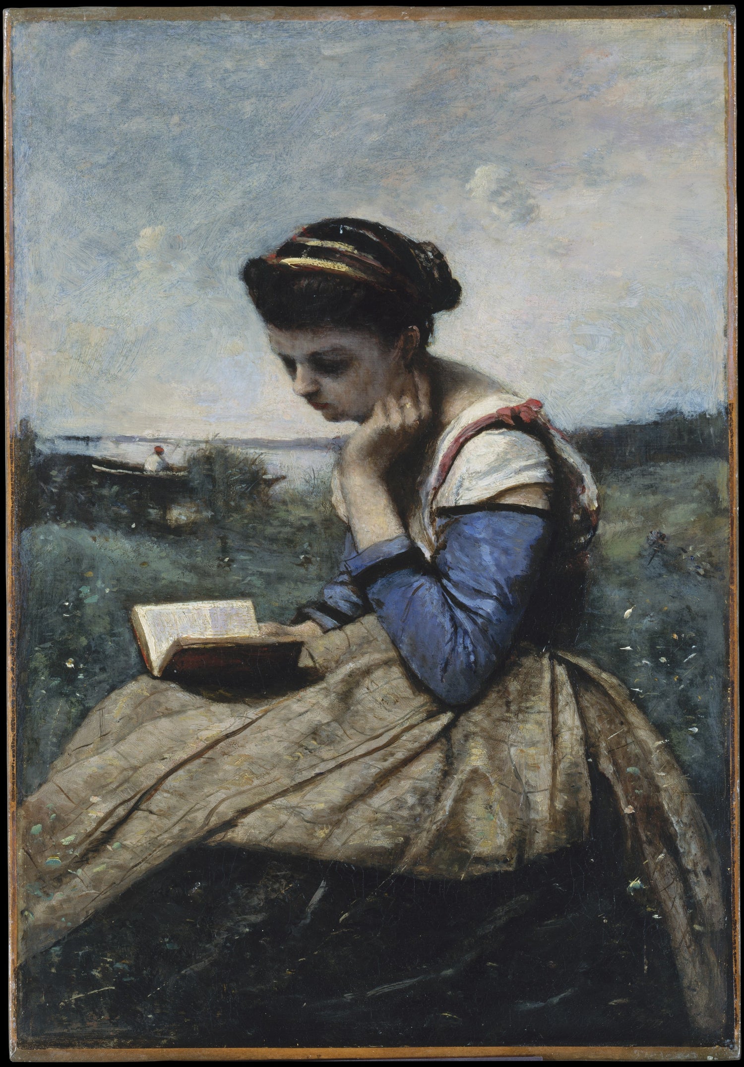 0306Camille Corot--A Woman Reading0306 - Oil Painting Haven