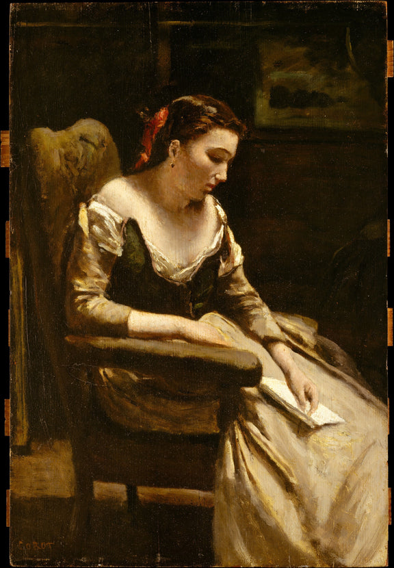 0325Camille Corot--The Letter0325 - Oil Painting Haven Oil Painting Haven