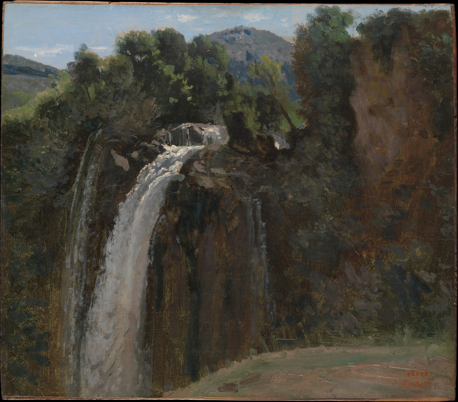 0332Camille Corot--Waterfall at Terni0332 - Oil Painting Haven