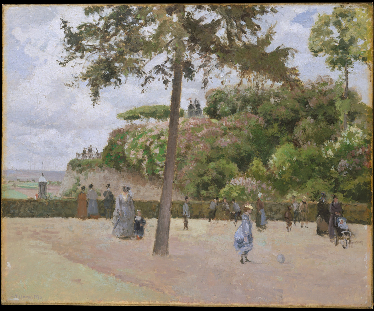 0350Camille Pissarro--The Public Garden at Pontoise0350 - Oil Painting Haven