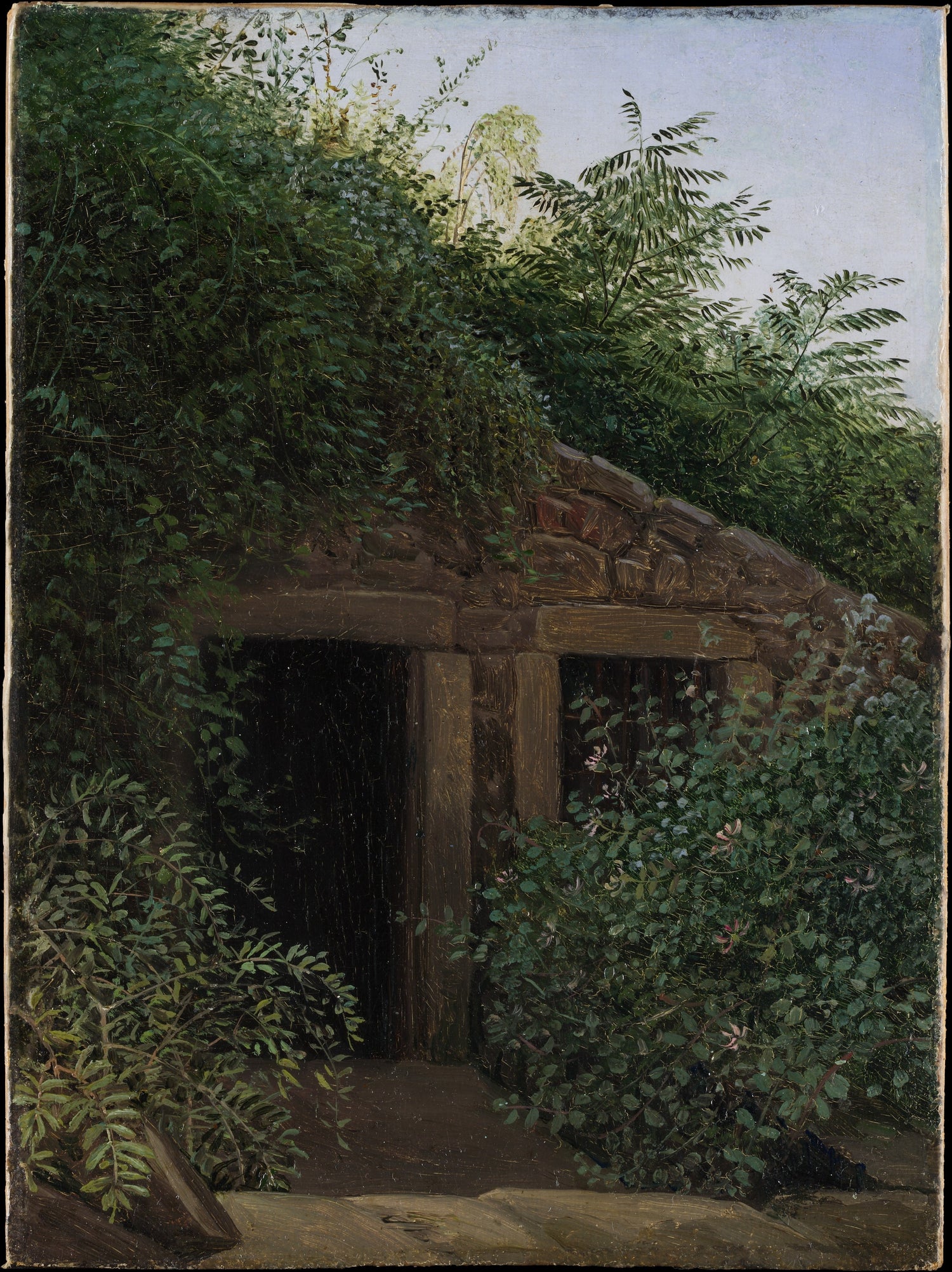 0358Carl Gustav Carus--An Overgrown Mineshaft0358 - Oil Painting Haven