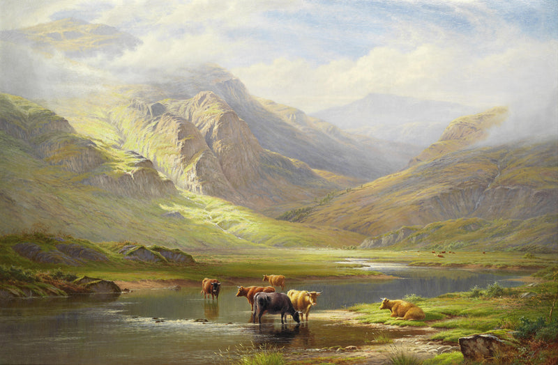 Highland Valley with Cattle | Hand-Painted Landscape Oil Painting