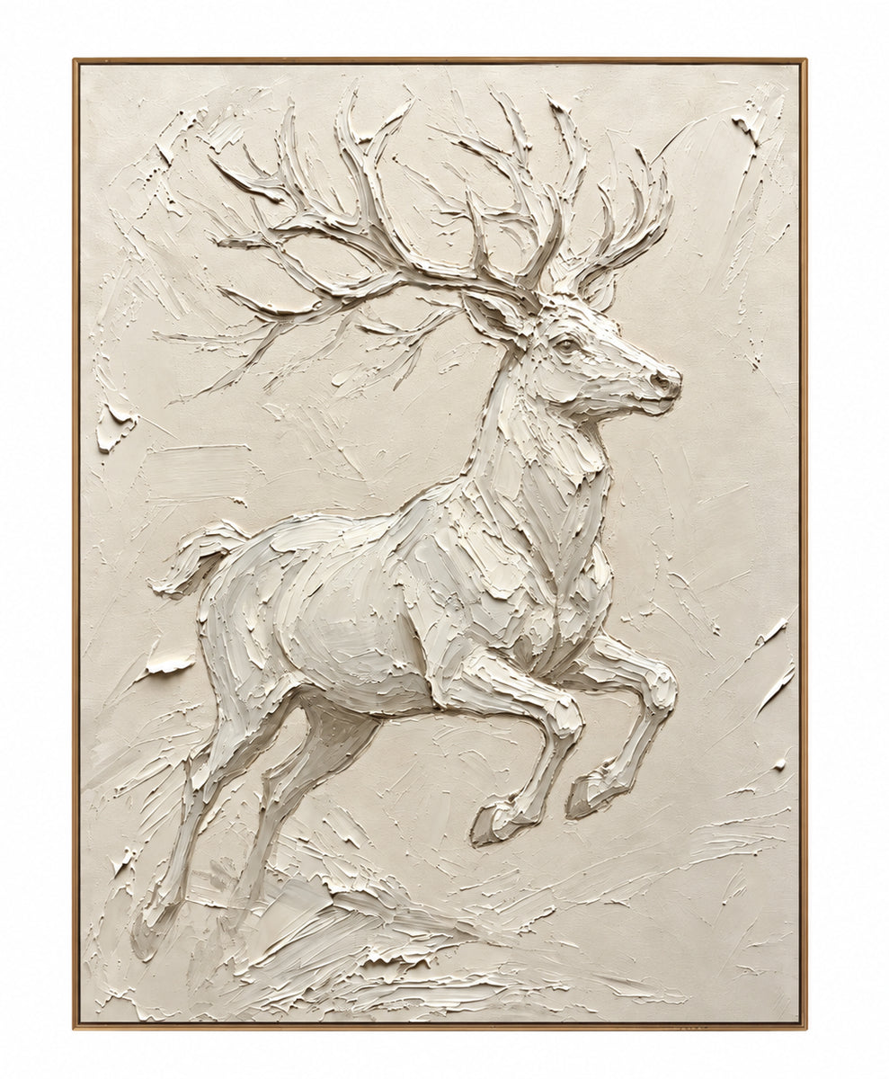 Peinture à l'huile abstraite de paysage - Chemin forestier au clair de lune
