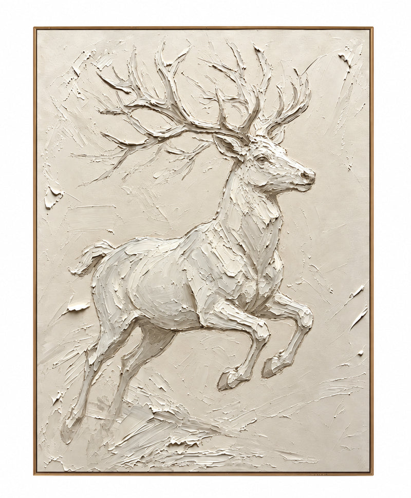 Peinture à l'huile abstraite de paysage - Chemin forestier au clair de lune