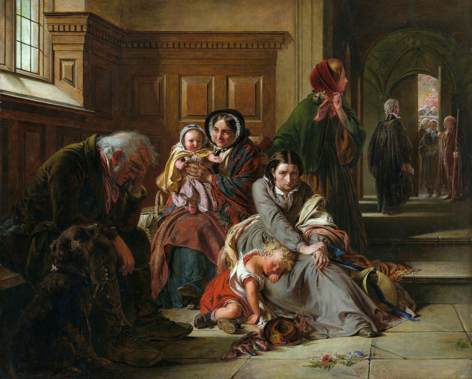 Соломон Абрахам (Лондон 1823-1862) - Ожидание вердикта (63х88 см) 1859 - Oil Painting Haven