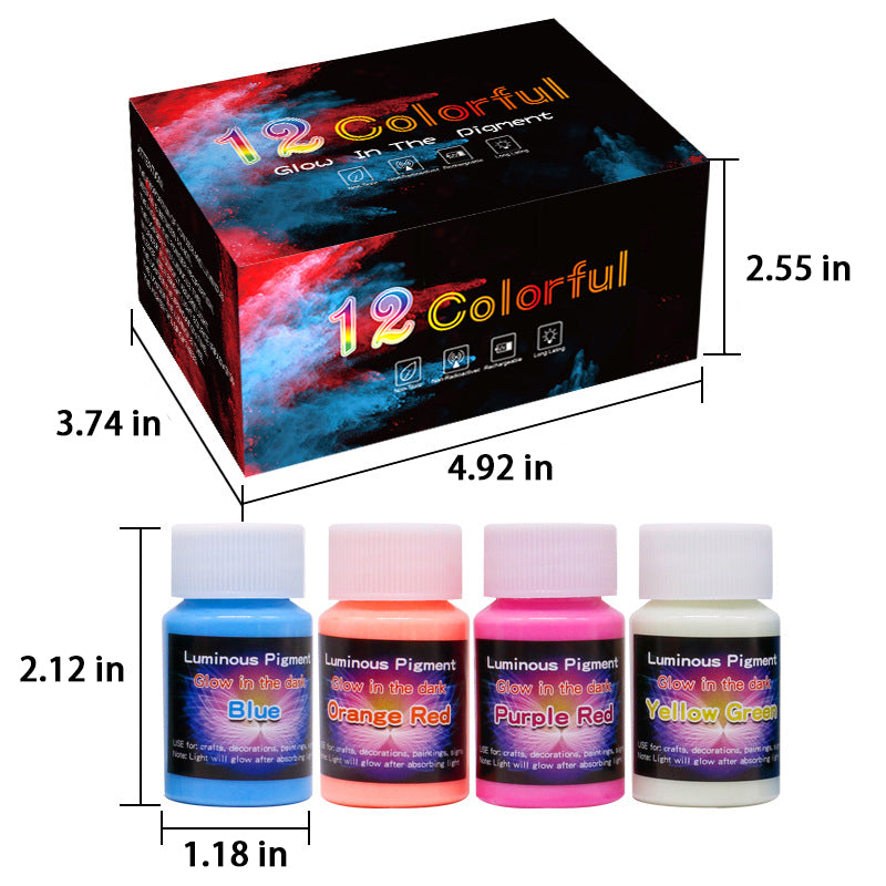 Glow in the dark paint - 12 Colors - 30ml(1oz)/25ml(0.8oz)/20ml(0.7oz) - Oil Painting Haven Oil Painting Haven