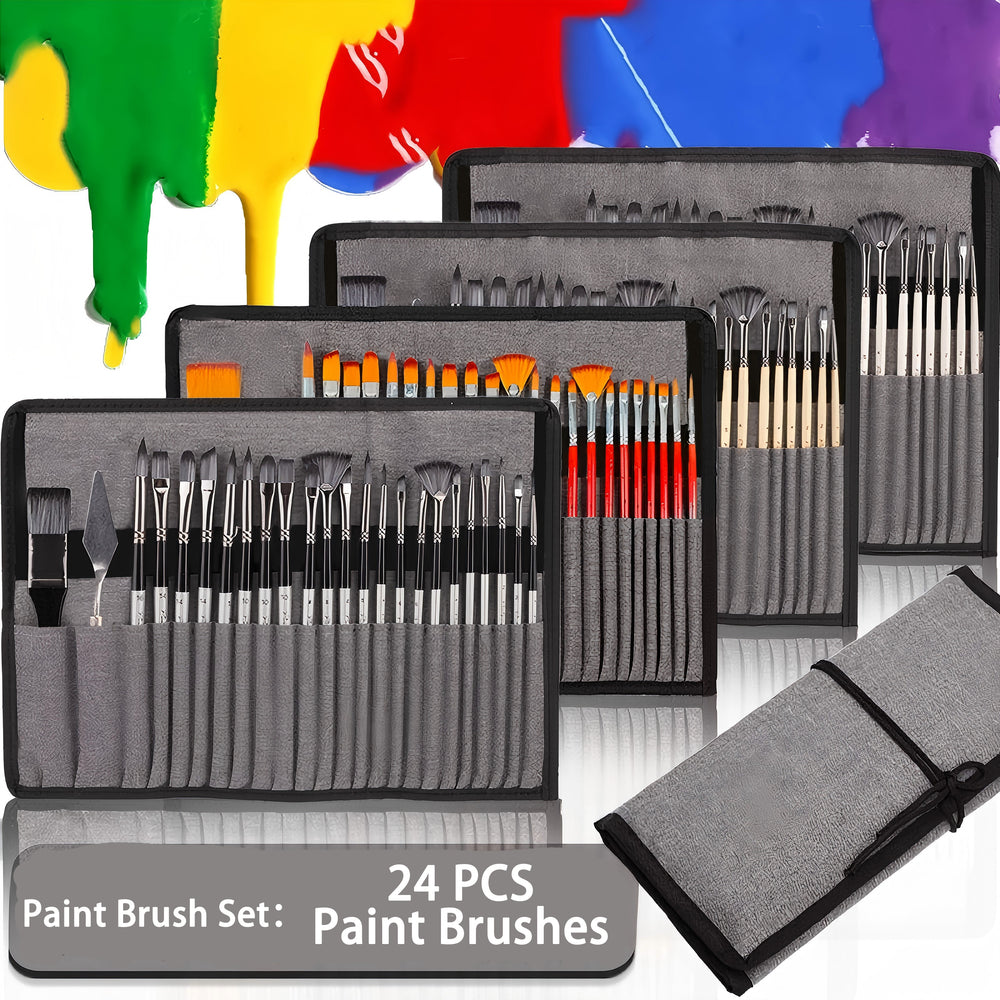 Acrylic Paint Brush Set, 24/23 PCS Paint Brushes - Oil Painting Haven