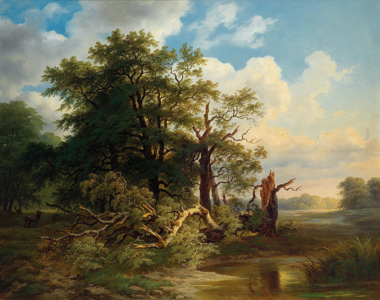 Woodland River Landscape | Hand-Painted Classical Oil Painting