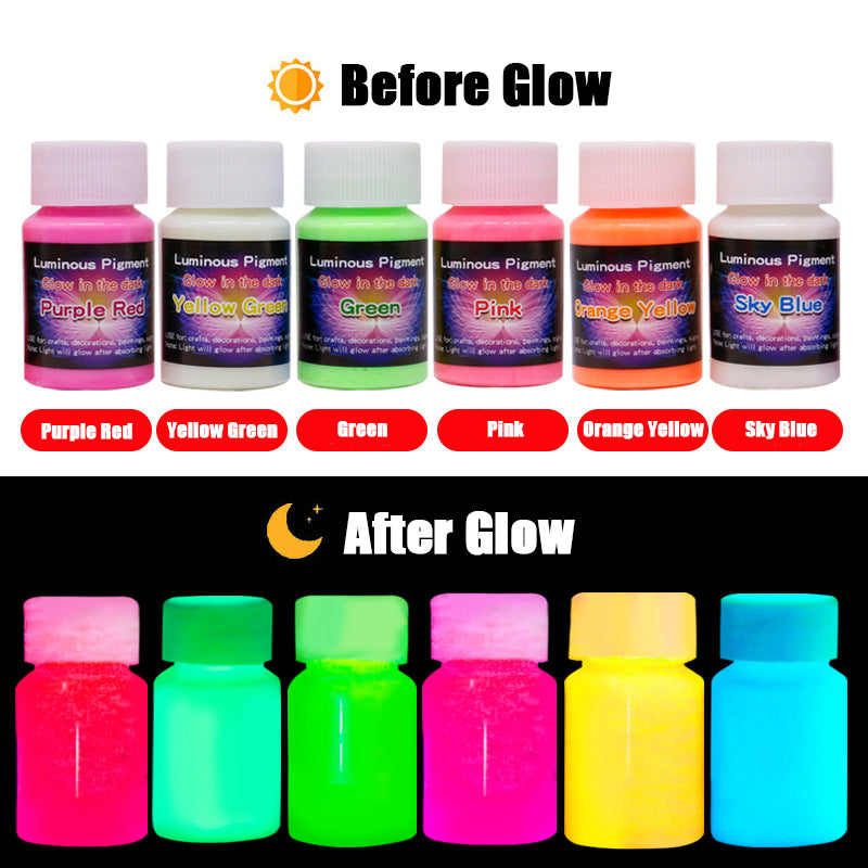 Glow in the dark paint - 12 Colors - 30ml(1oz)/25ml(0.8oz)/20ml(0.7oz) - Oil Painting Haven Oil Painting Haven