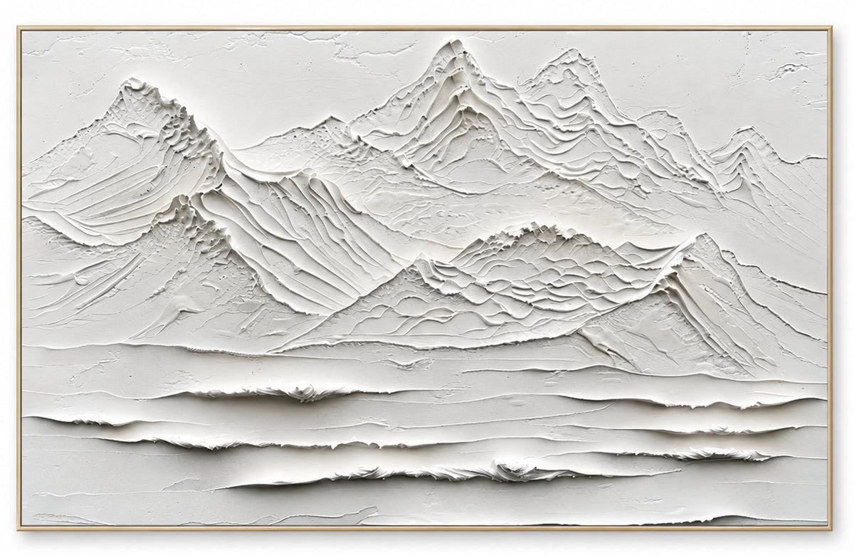 Peinture à l'huile abstraite de paysage - Chemin forestier au clair de lune