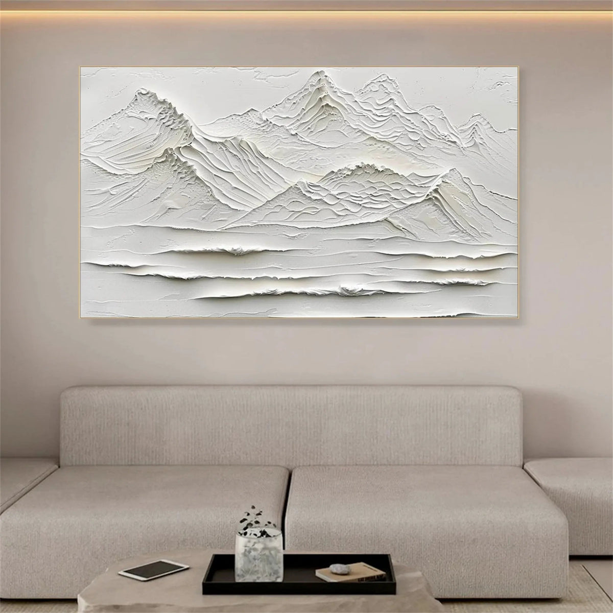 Peinture à l'huile abstraite de paysage - Chemin forestier au clair de lune