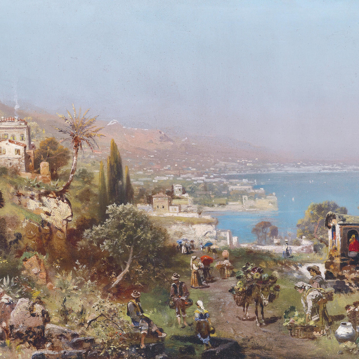 Mediterranean Coastal Path | Hand-Painted Landscape Oil Painting