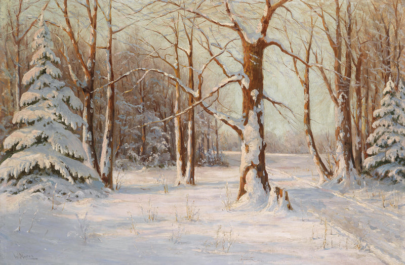 Snowy Forest in Winter | Hand-Painted Landscape Oil Painting