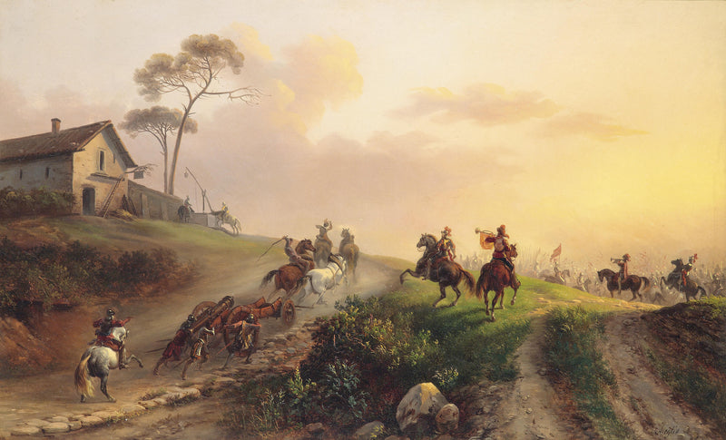 Historic Cavalry March | Hand-Painted Classical Oil Painting