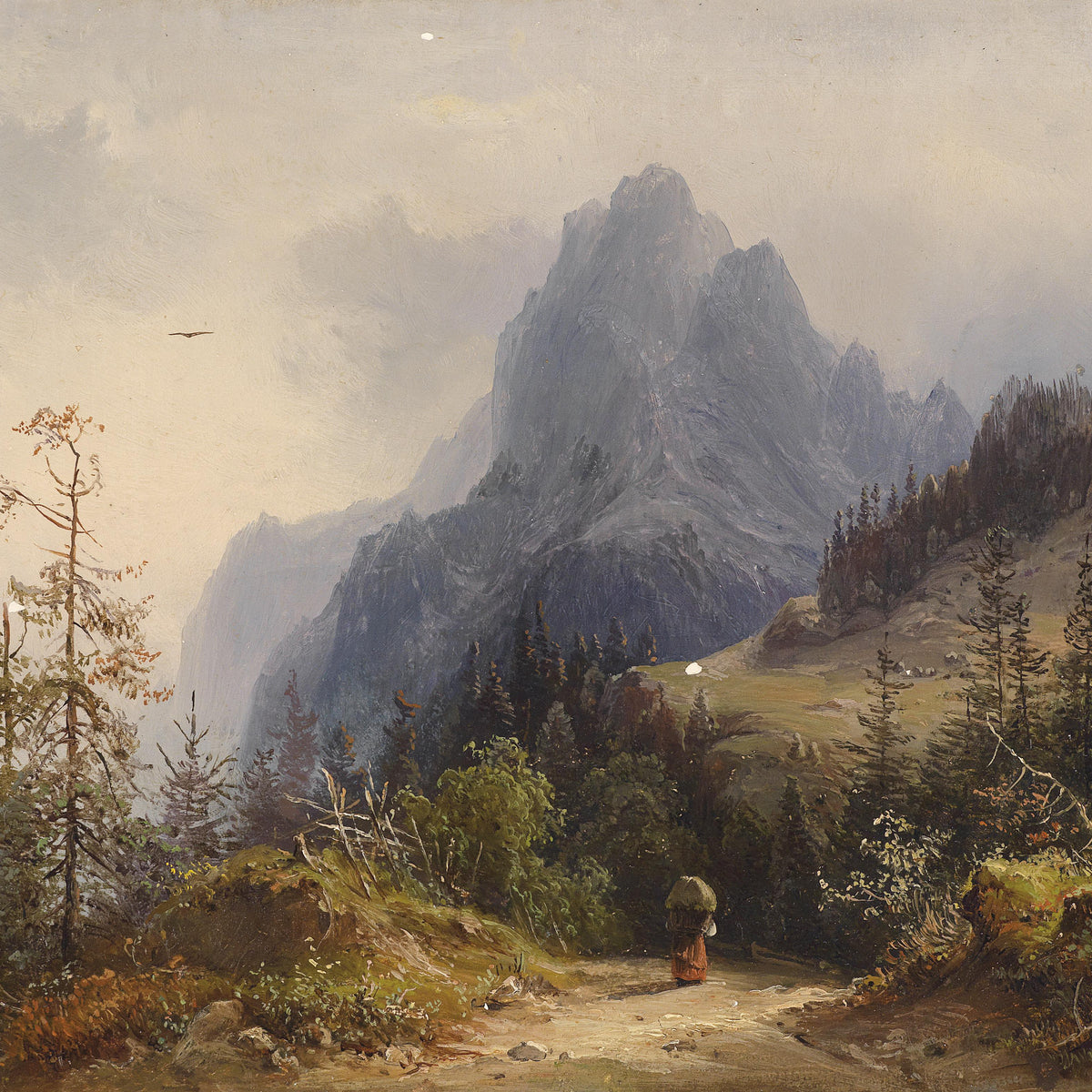 Mountain Path at Dusk | Hand-Painted Landscape Oil Painting