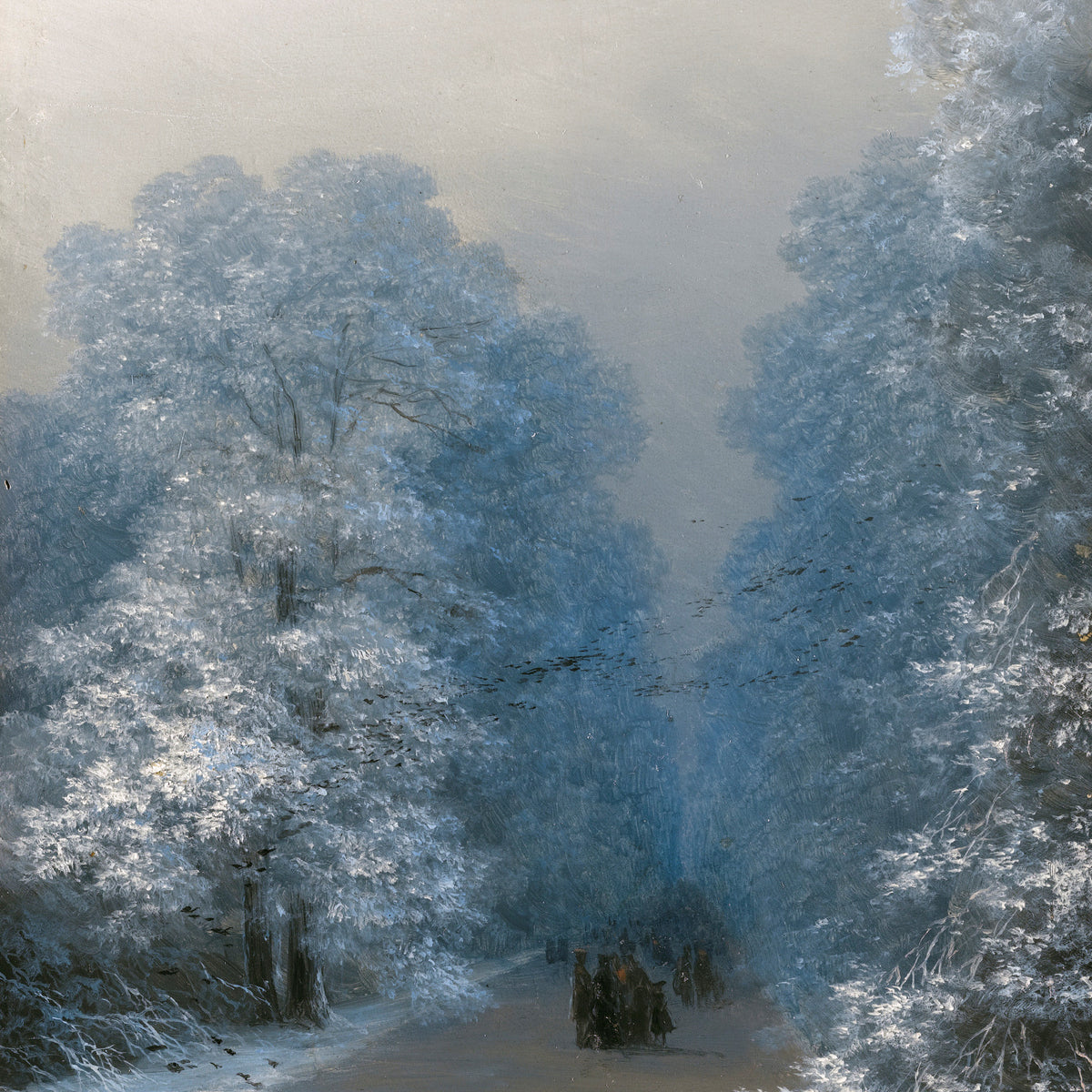 Winter Forest Path | Hand-Painted Landscape Oil Painting