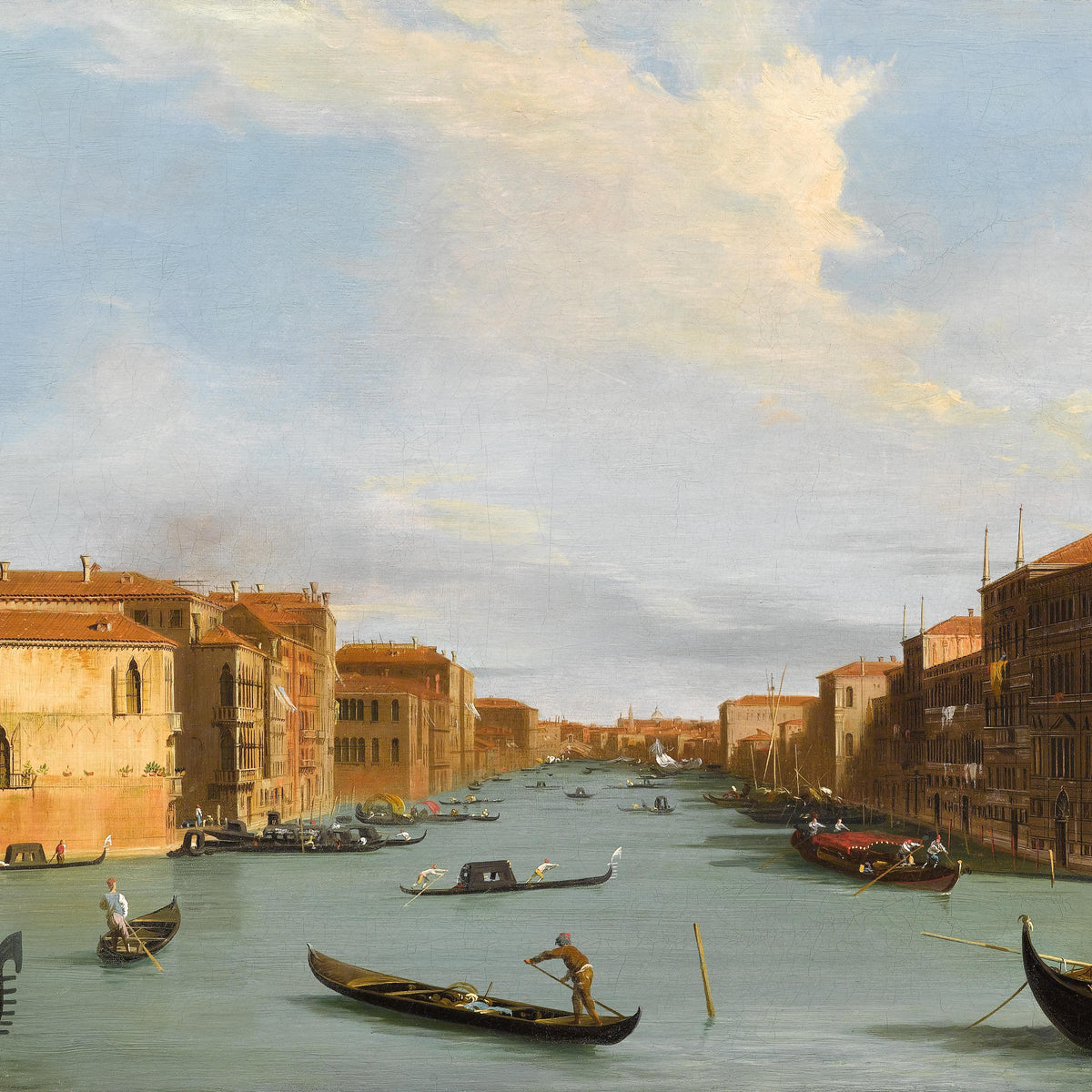 Venice Grand Canal View with Gondolas | Hand-Painted Oil Painting