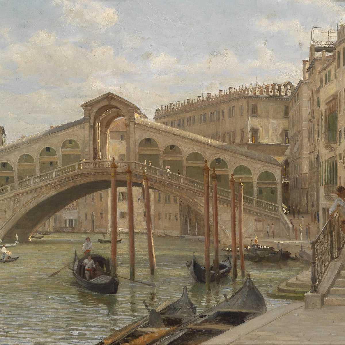 Venice Rialto Bridge | Hand-Painted Cityscape Oil Painting
