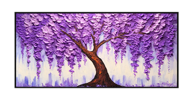 Pintura al óleo abstracta - Arte de pared de paisaje montañoso texturizado