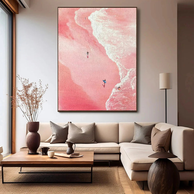 Peinture à l'huile abstraite de paysage - Rivière d'automne en forêt
