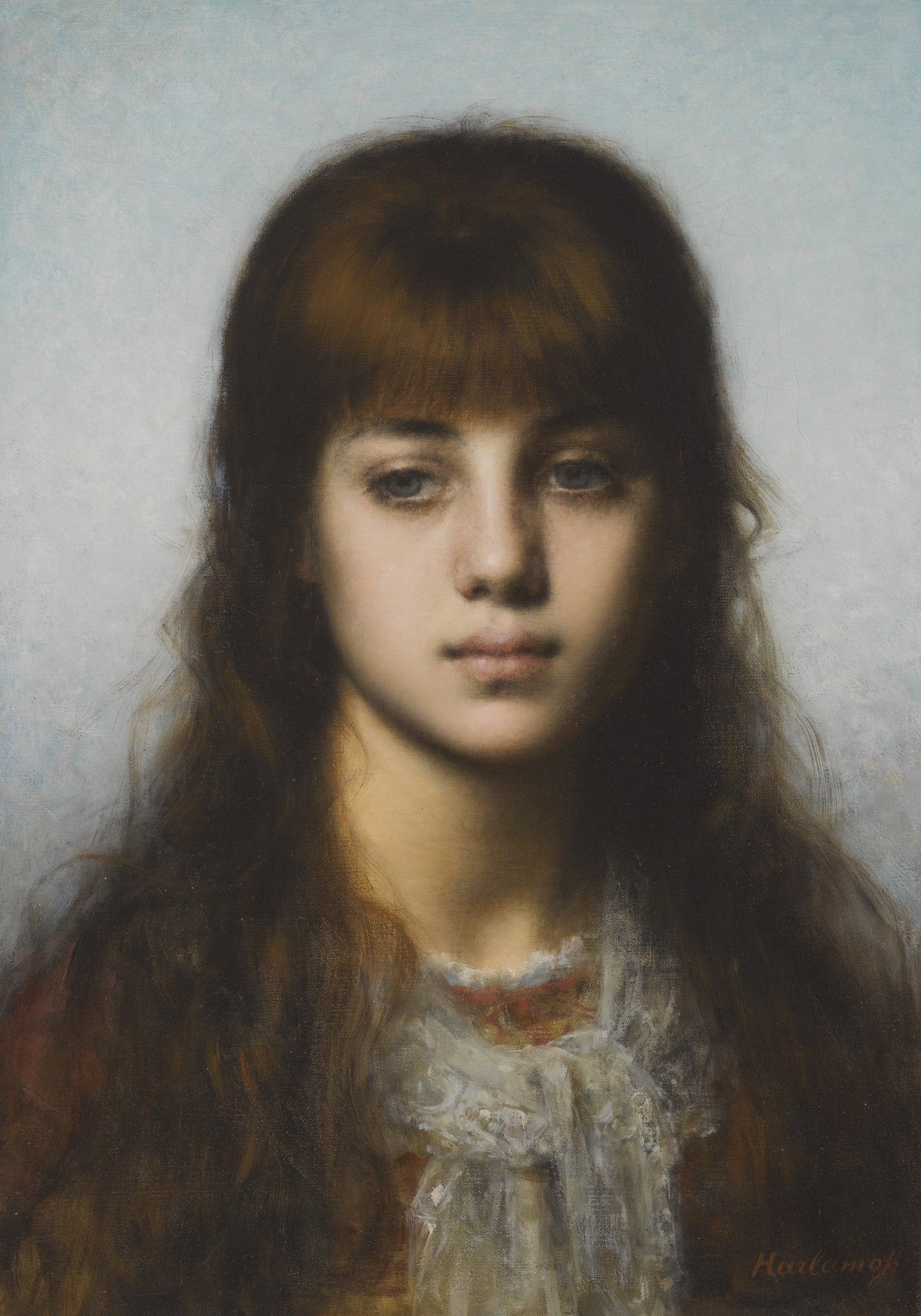 ALEXEI HARLAMOFF-STUDY OF A GIRL - Oil Painting Haven