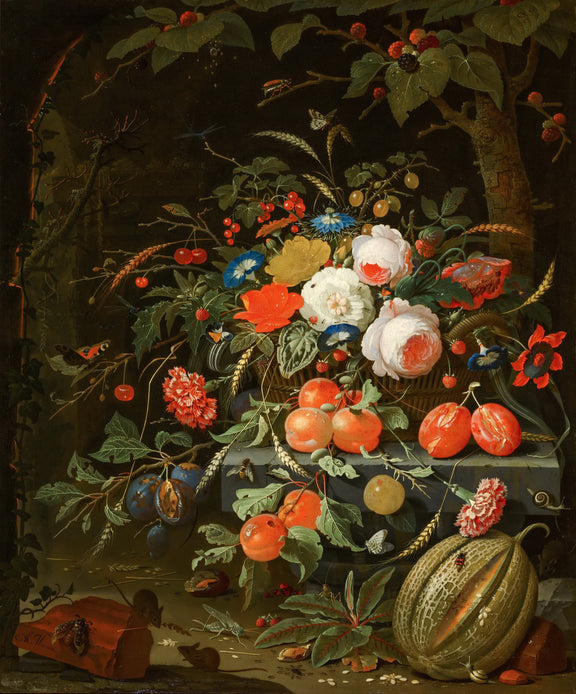 Abraham Mignon - Bloemen en vruchten - Oil Painting Haven Oil Painting Haven