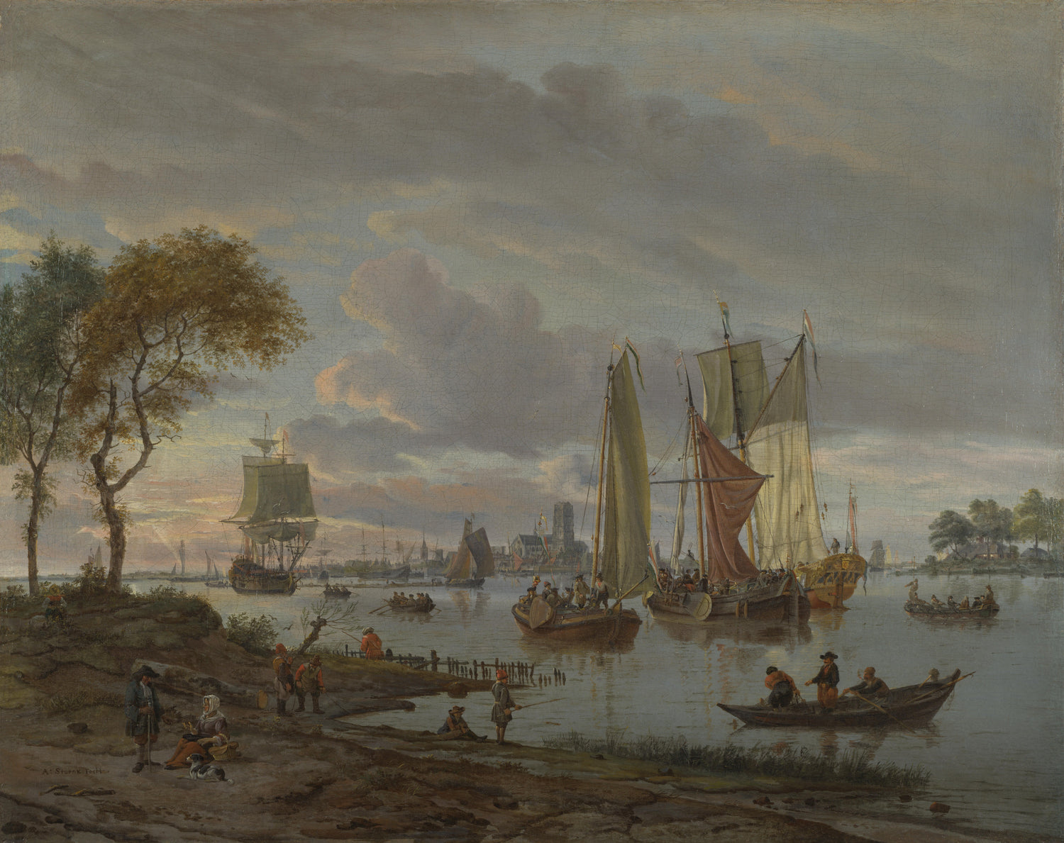 Abraham Storck - A River View - Oil Painting Haven