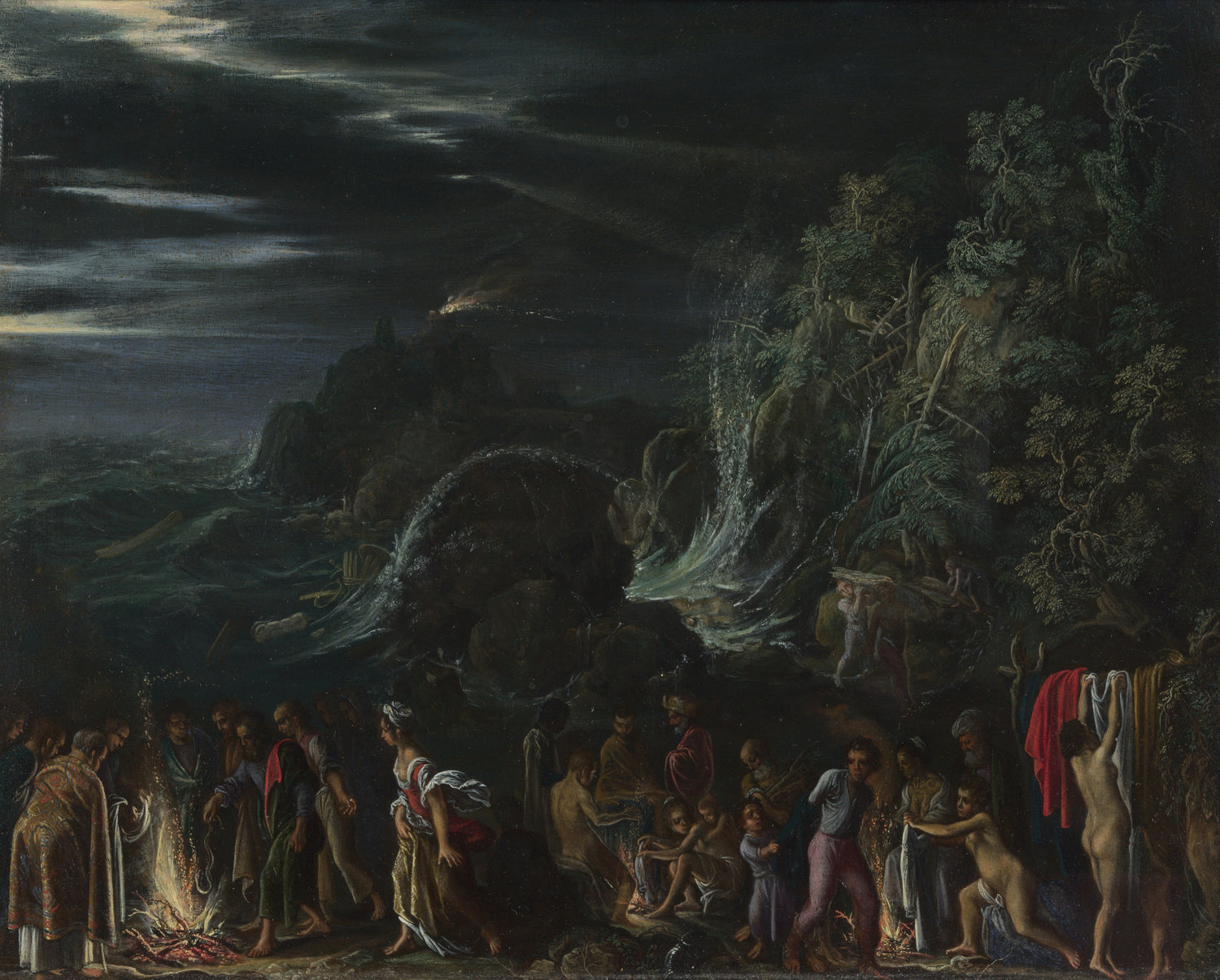 Adam Elsheimer - Saint Paul on Malta - Oil Painting Haven