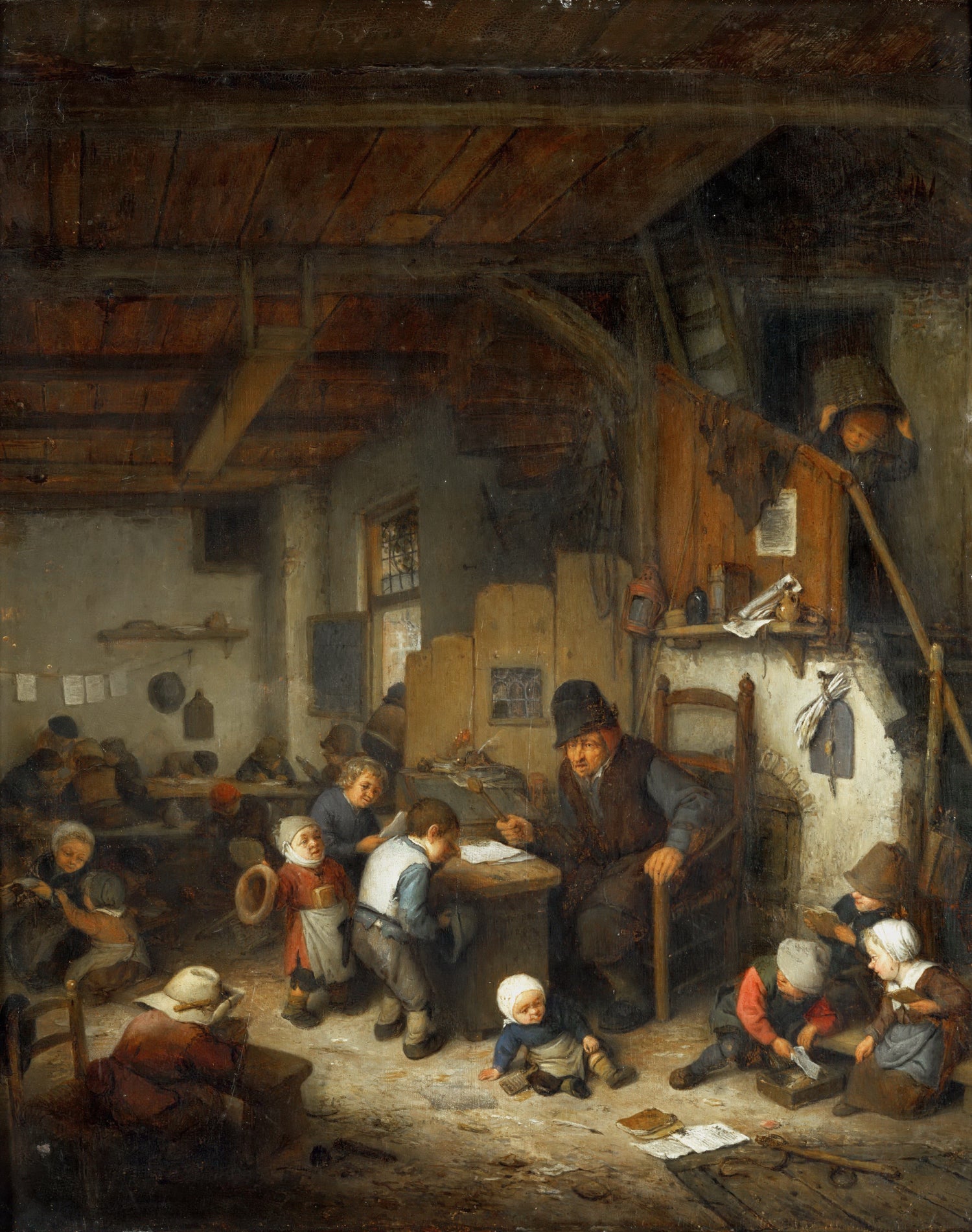 Adriaen van Ostade -- The Schoolmaster - Oil Painting Haven